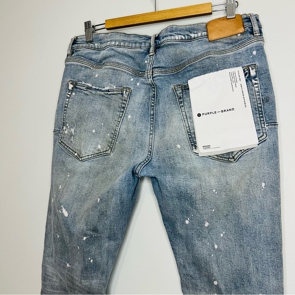 Purple Brand P001 Slim Low Rise Distressed Jeans 36W - Picture 4 of 10